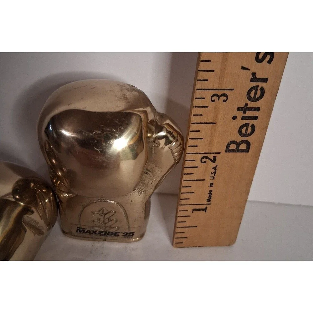 VTG Maxzide 25 Brass Boxing Glove Detailed Logo Back Paperweight Lot